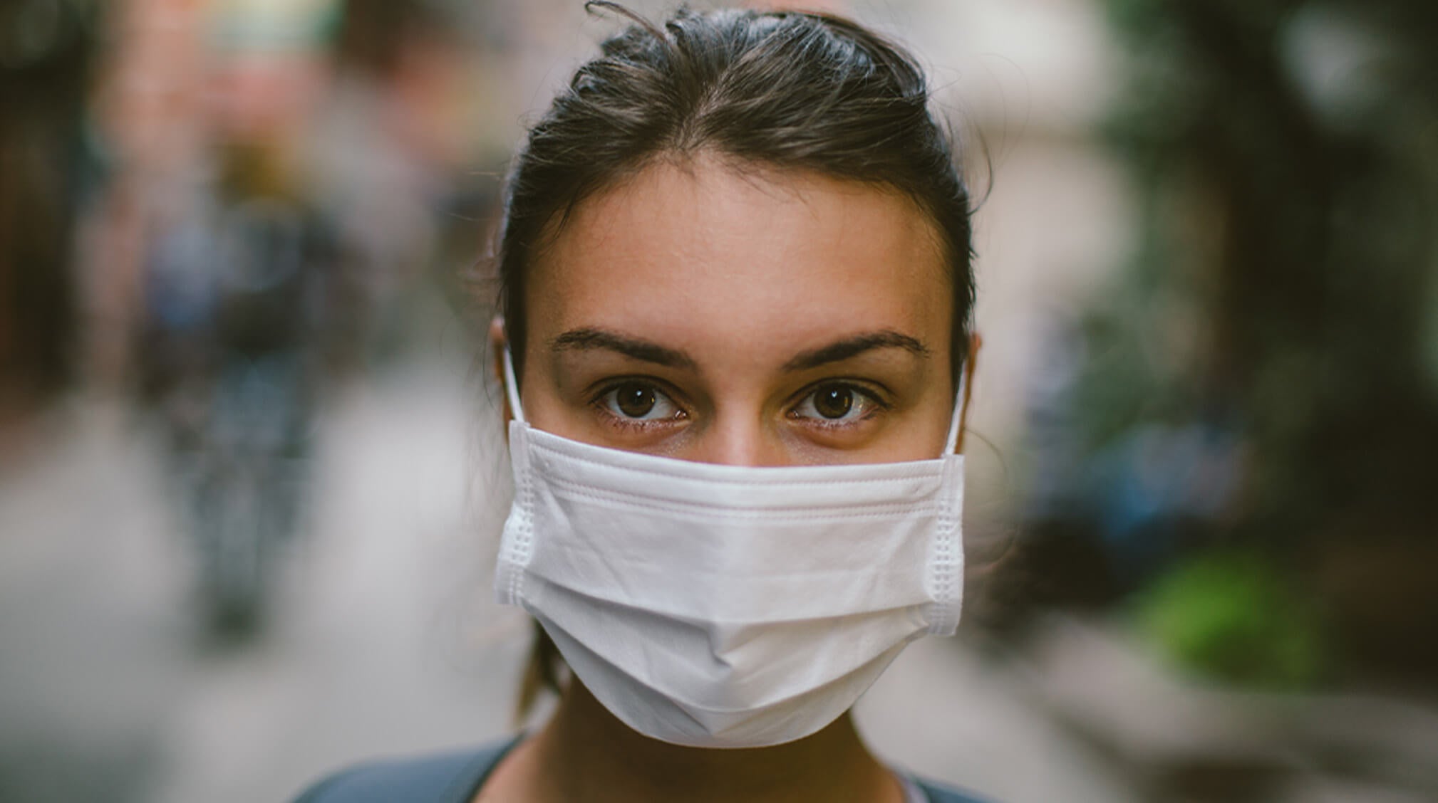 Woman with face mask 