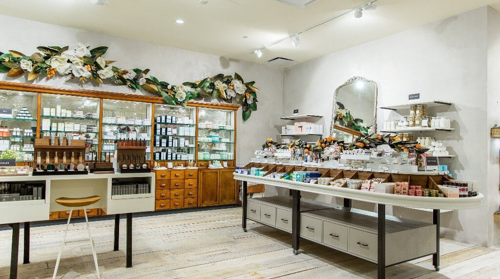 Anthropologie store beauty and wellness section