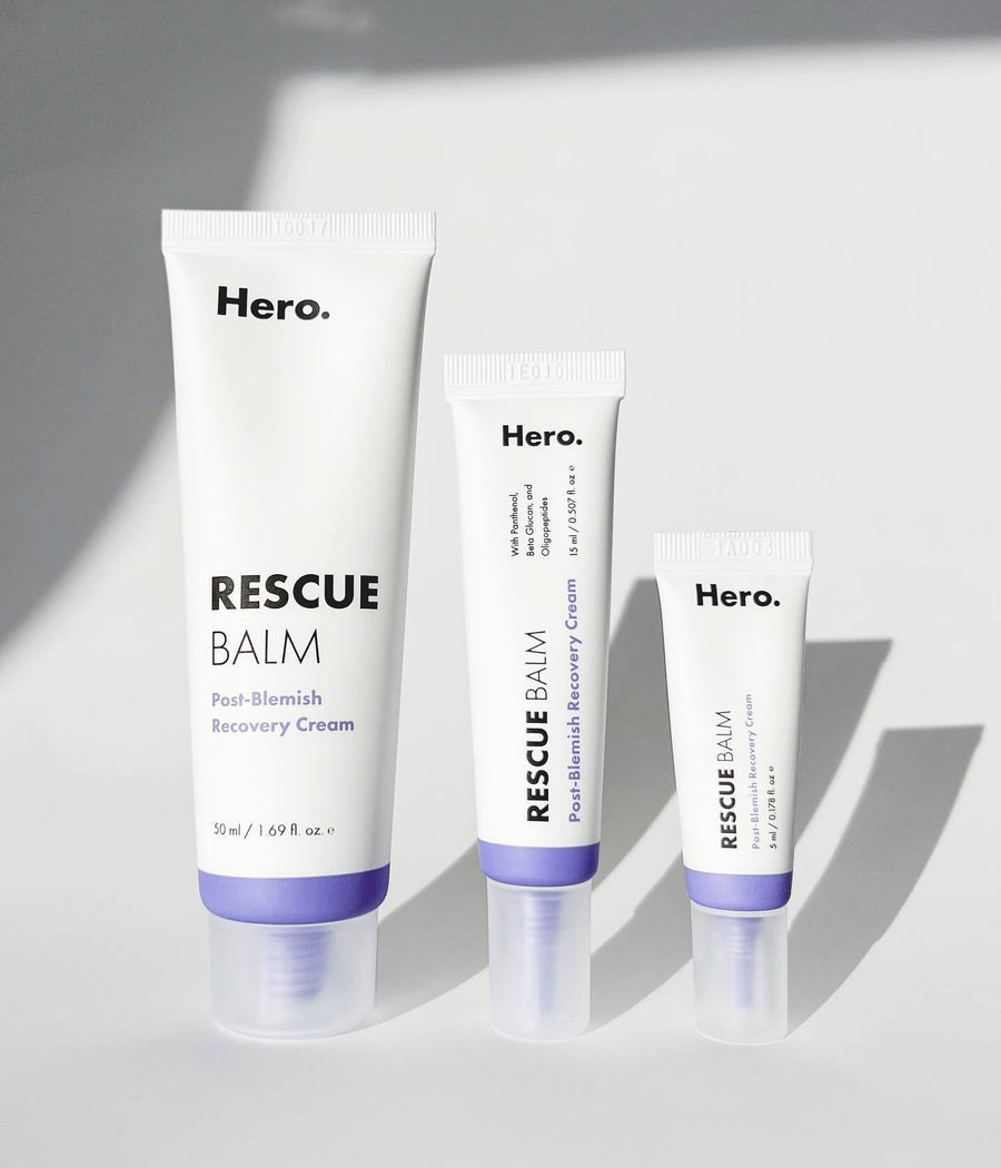 Image of all three sizes of Rescue Balm together