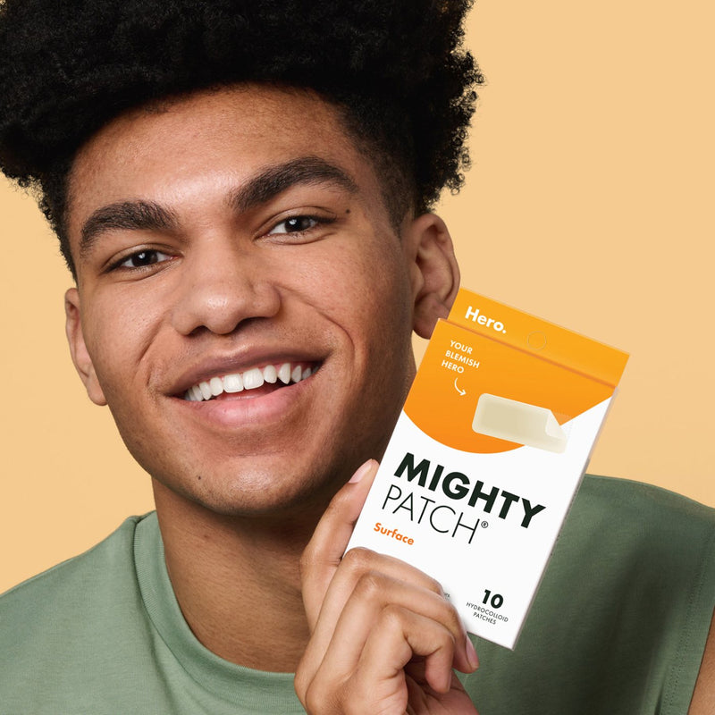 Mighty Patch™ Face patch from Hero Cosmetics - XL Hydrocolloid Face Mask  for Acne, 5 Large Pimple Patches for Zit Breakouts on Nose, Chin, Forehead  