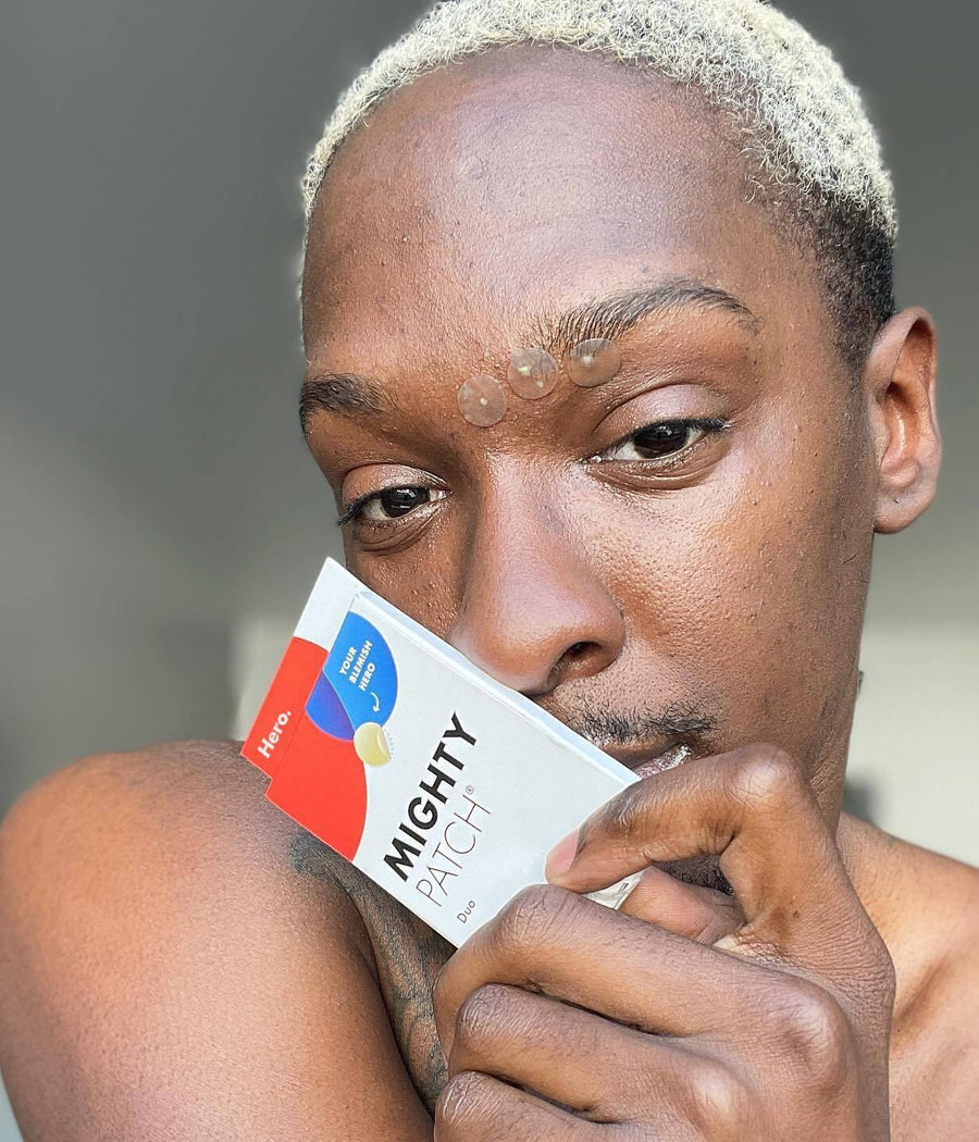 Instagram user @terrellbritten holding a Mighty Patch Duo package